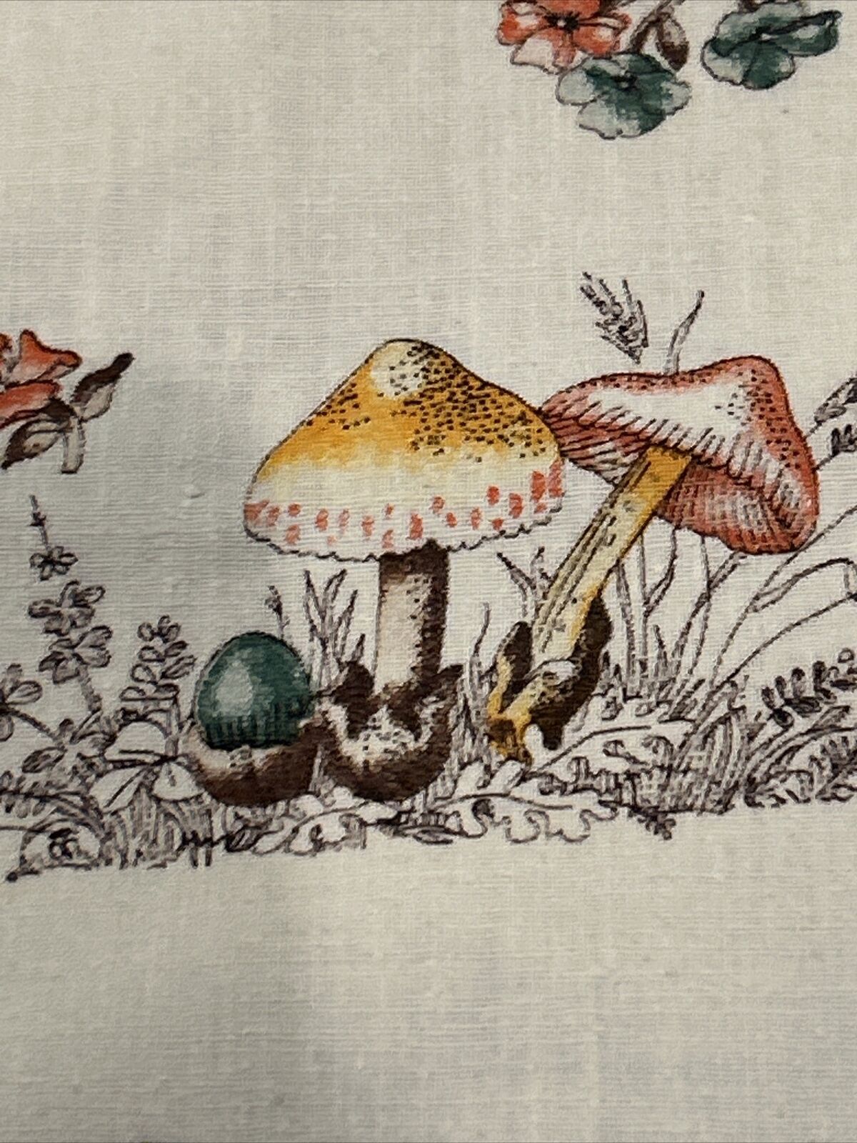 Vintage Concord Mushroom Cotton Medium Weight Fabric Brown Green Beige 44 x 60