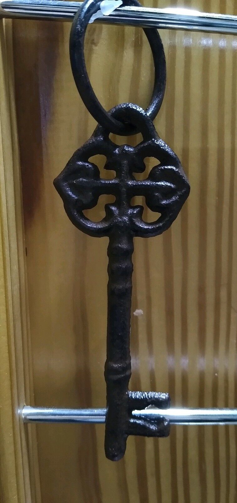 Ornamental Decorative Rustic Cast Iron Mock Key and Ring UX-4287 4-3/4\
