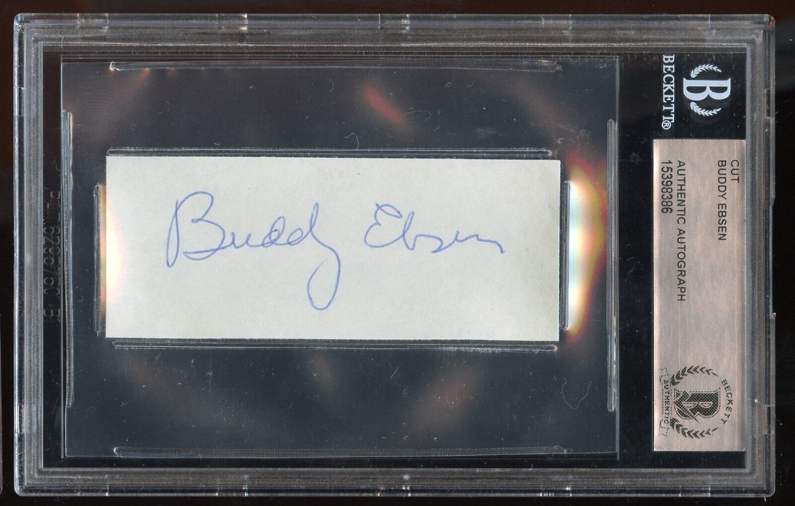 Buddy Ebsen signed autograph 1x3 cut Actor in The Beverly Hillbillies BAS Slab