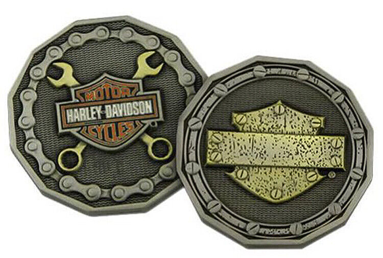 Harley-Davidson Chain & Wrench Challenge Coin | Antiqued Finish | 8008987