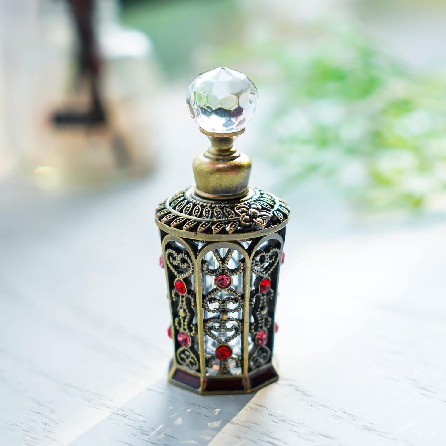 Antique Glass Perfume Bottles EmptyVintageJeweledDecorative CrystalPerfume(10ml)