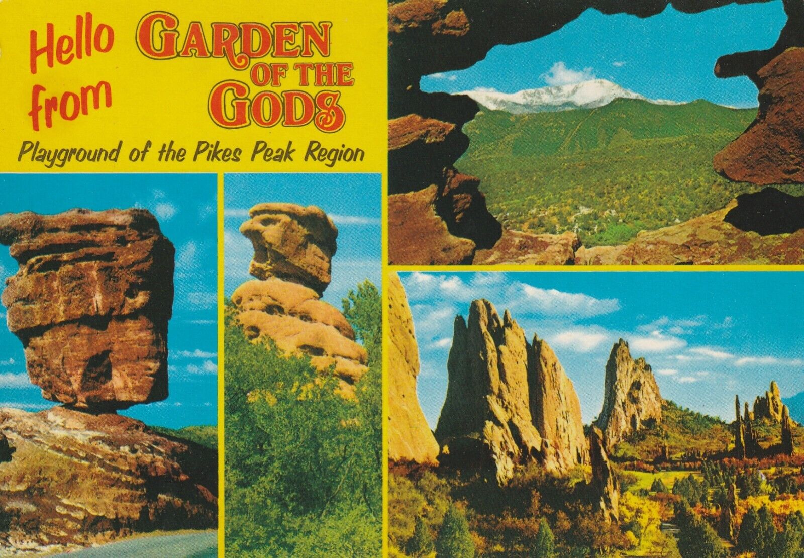 Vintage Postcard Pikes Peak Colorado Garden of the Gods Unposted Photograph