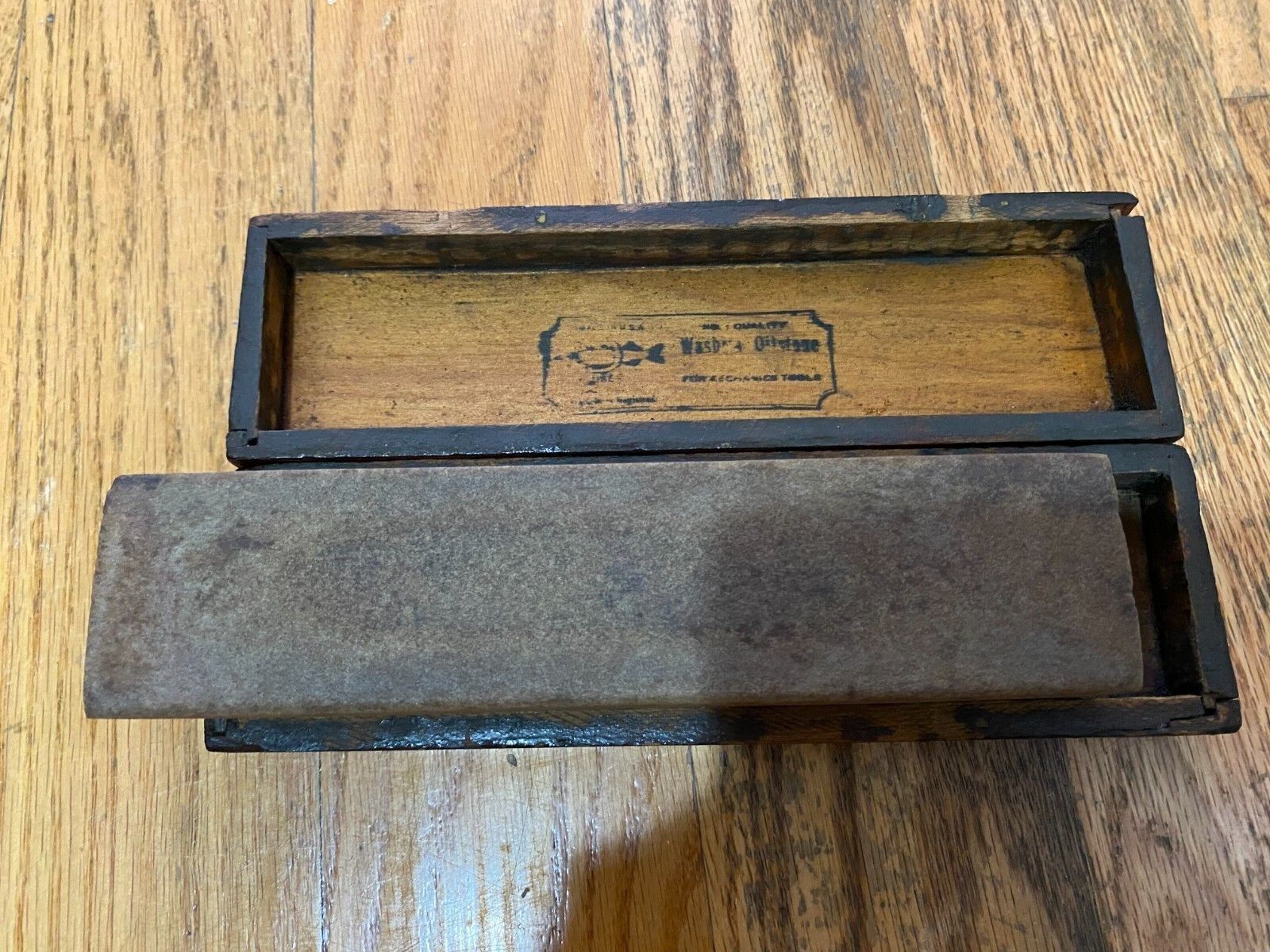 Pike's NO.1 Washita Oil Stone w stamped box -Vintage