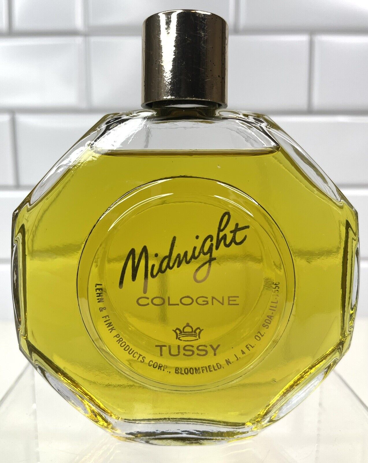 Vintage Midnight by TUSSY 4 fl oz Splash Cologne SUPER RARE Hexagon Bottle