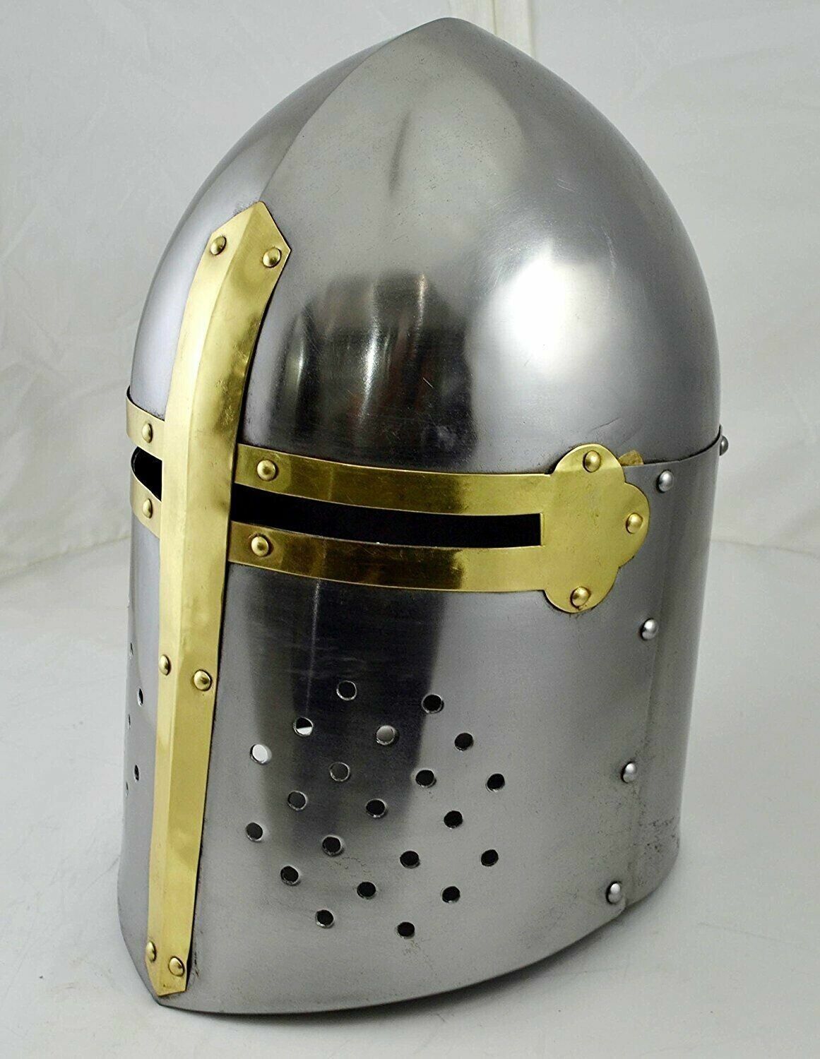 Medieval Crusader Helmet Sugarloaf Templar Knight Armor Larp Viking SCA Helm