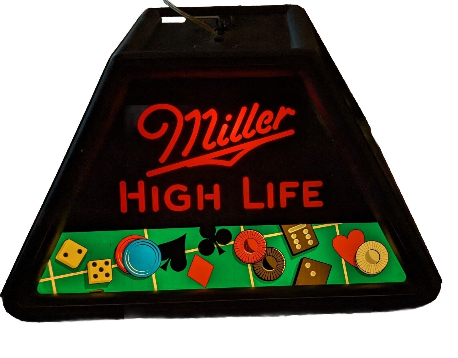 Vintage 1990 Miller High Life Beer Hanging Pool Table Light Working Man Cave