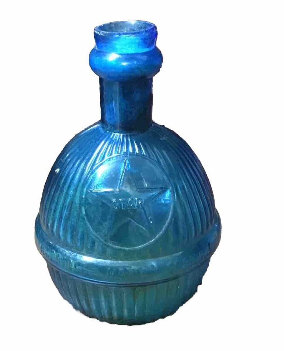 Antique 1870\'s Cornflower Blue Harden\'s Star Fire Extinguisher Bottle