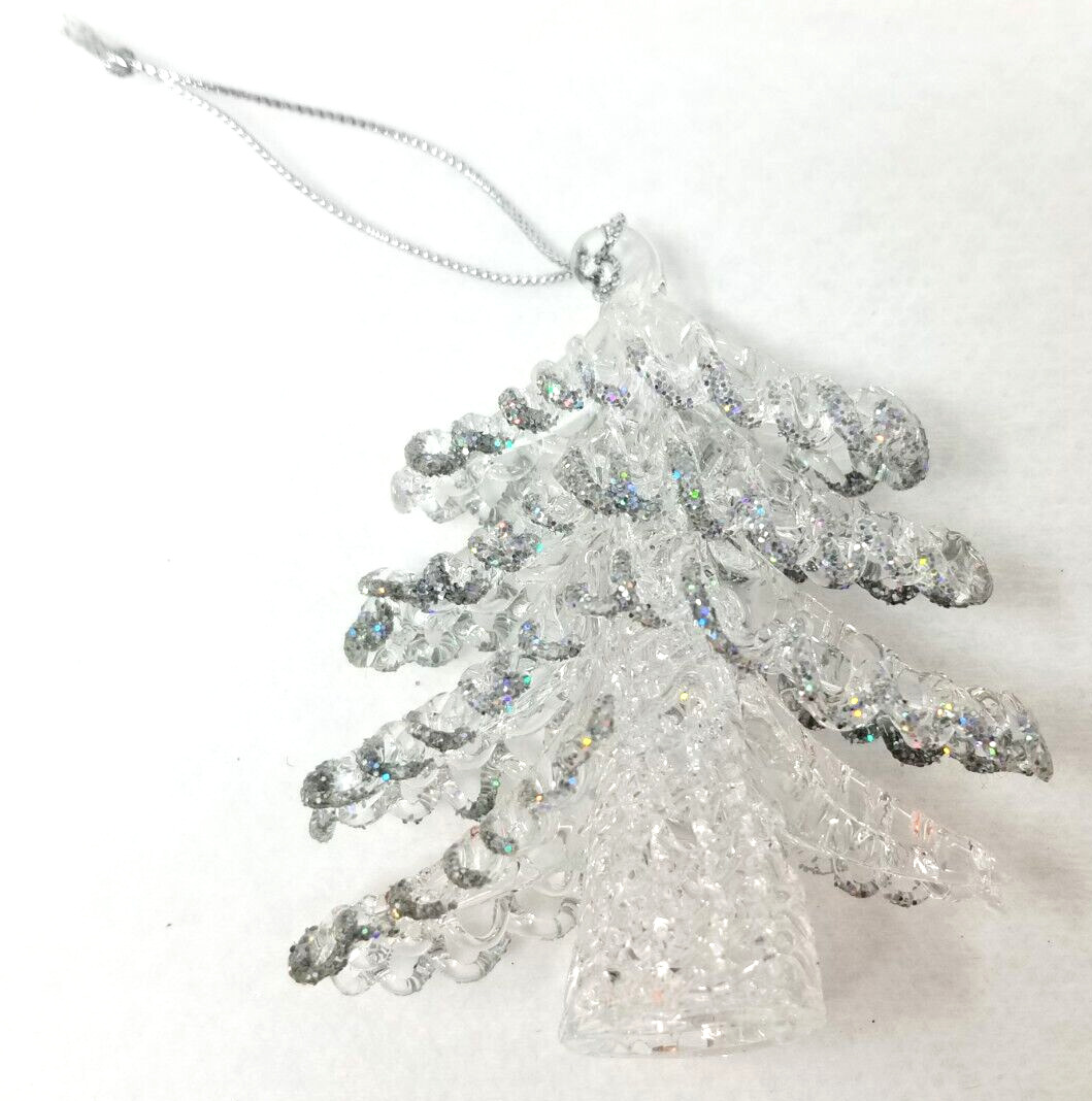 Shiny Modern Translucent Christmas Tree Ornament Plastic Small Vintage
