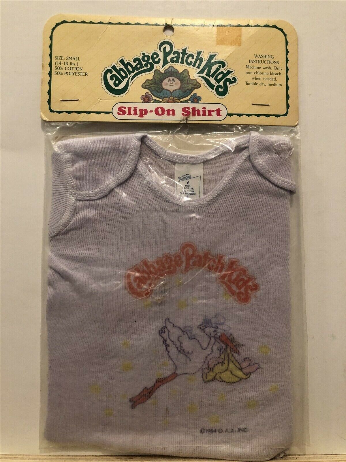 1984 Cabbage Patch Kids Doll Slip on shirt 6 months 14-18 lbs Small Size Vtg