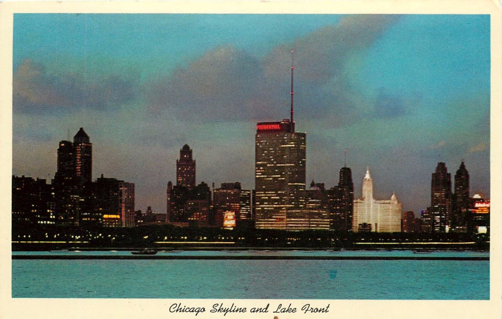 Chicago IL Illinois Skyline on Lake Front Postcard