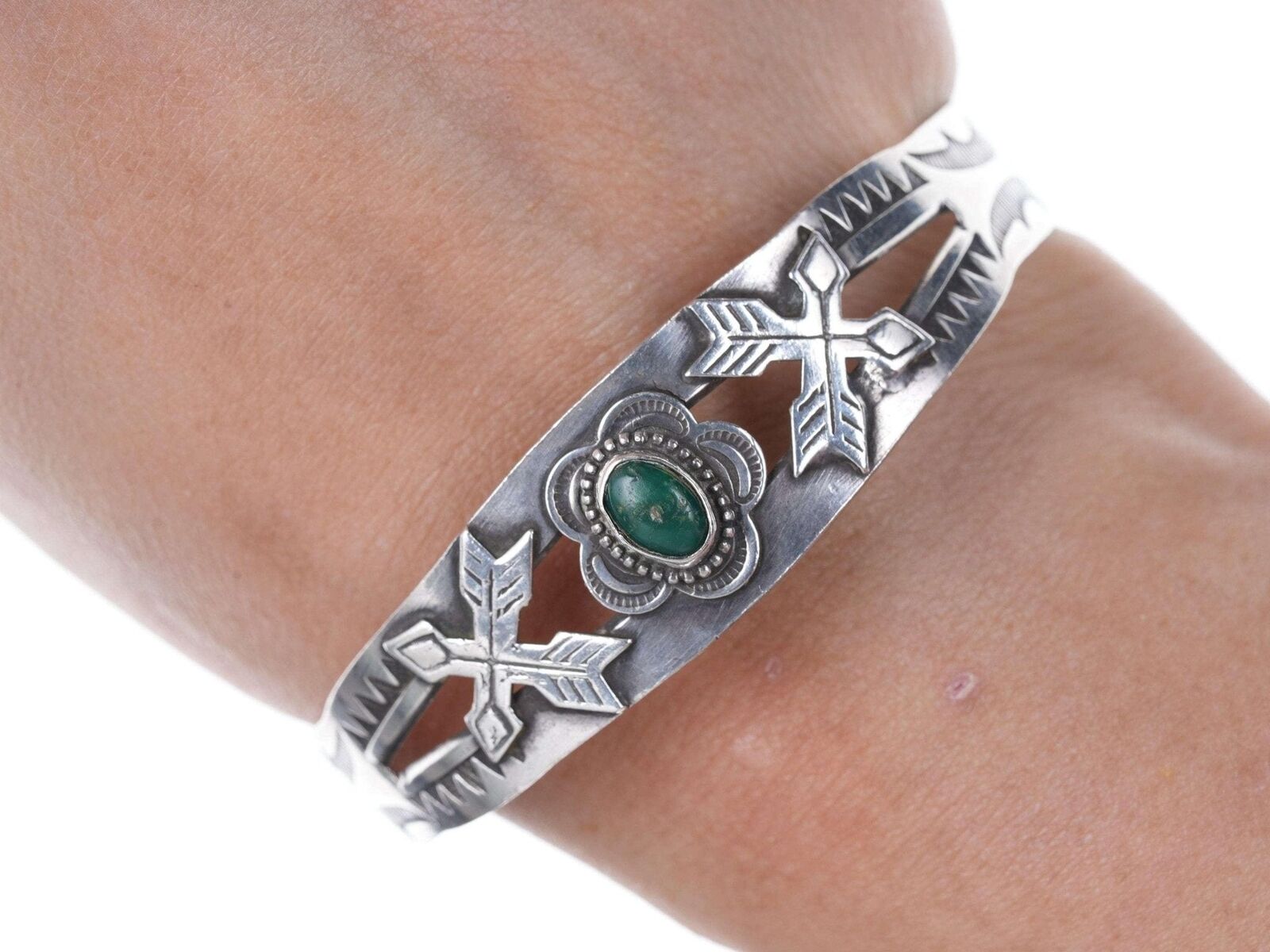c1930\'s-40\'s Fred harvey Era sterling and turquoise bracelet