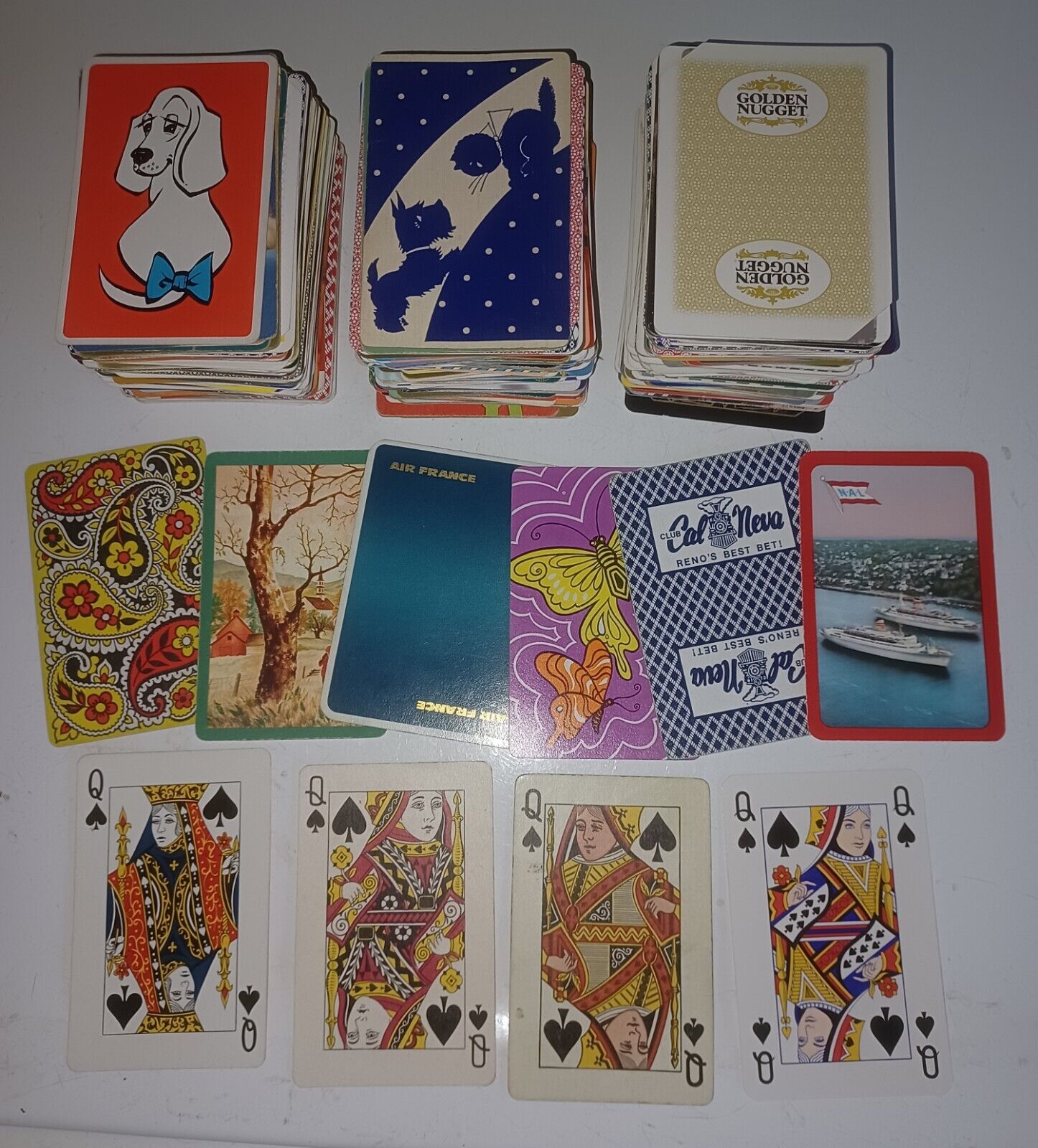 LOT of 436 Single Swap Playing Cards; All Queen of Spades, No Doubles, Rare....