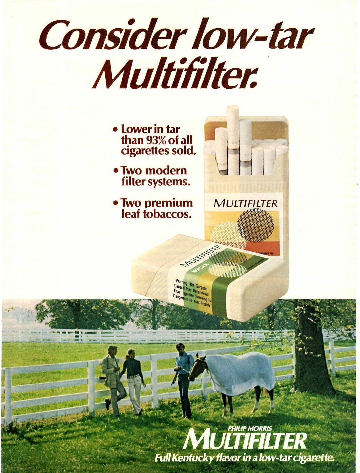 1972 Print Ad  Multifilter Full Kentucky flavor in a low-tar cigarette