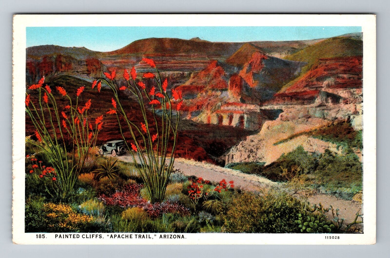 AZ-Arizona, Painted Cliffs, Apache Trail, Vintage Postcard