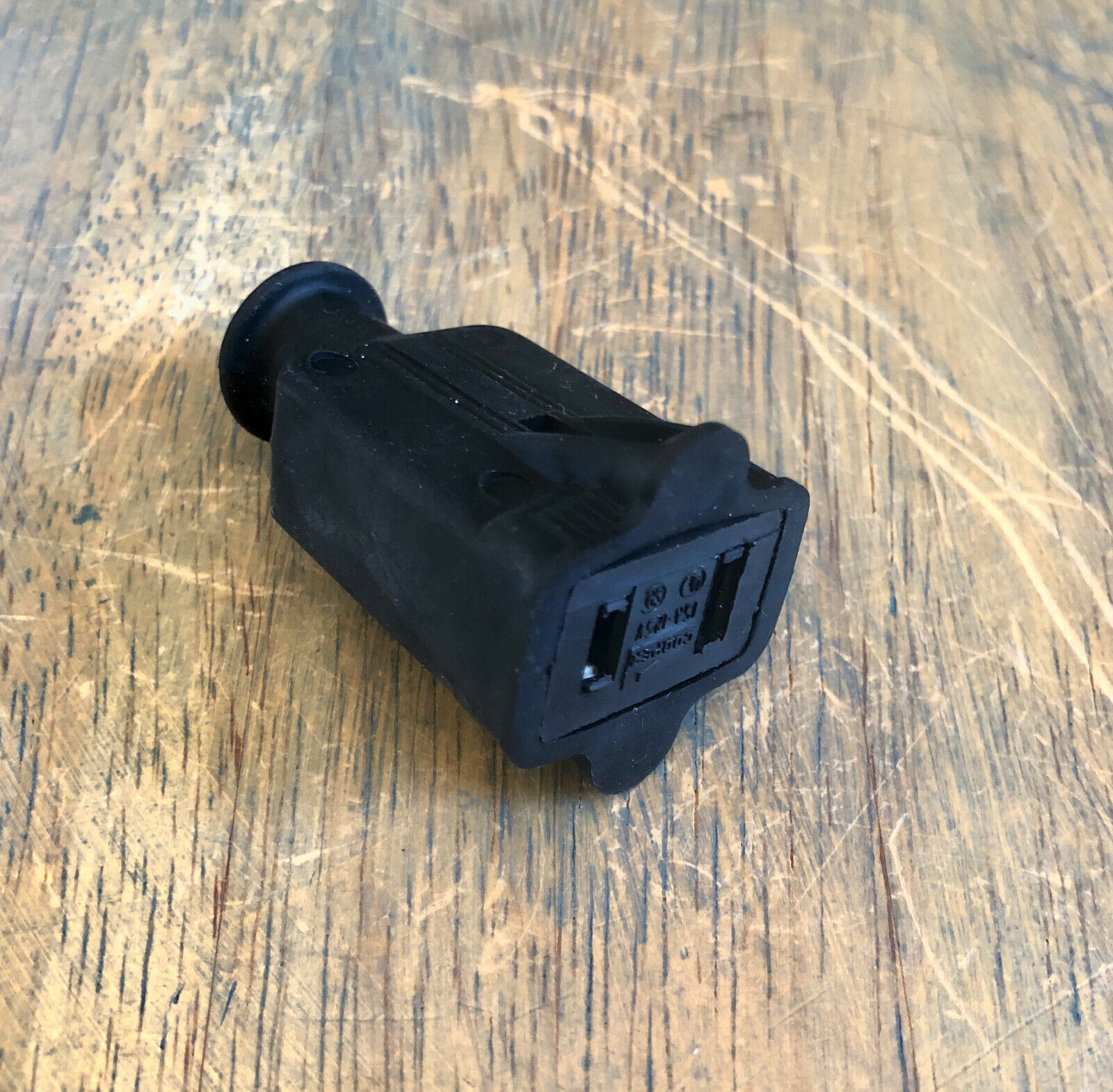 2 Prong Female Electrical Outlet - Black, polarized cord receptacle connector