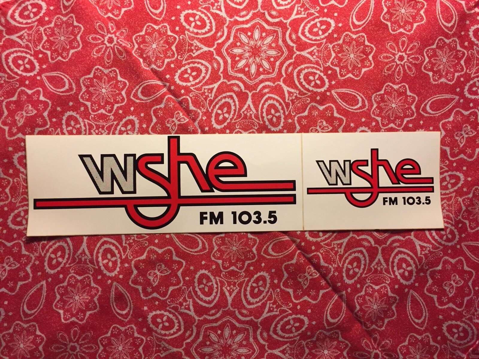 WSHE FM Radio Bumper sticker Miami/ Ft. Lauderdale 103.5 LEGENDARY ROCK STATION