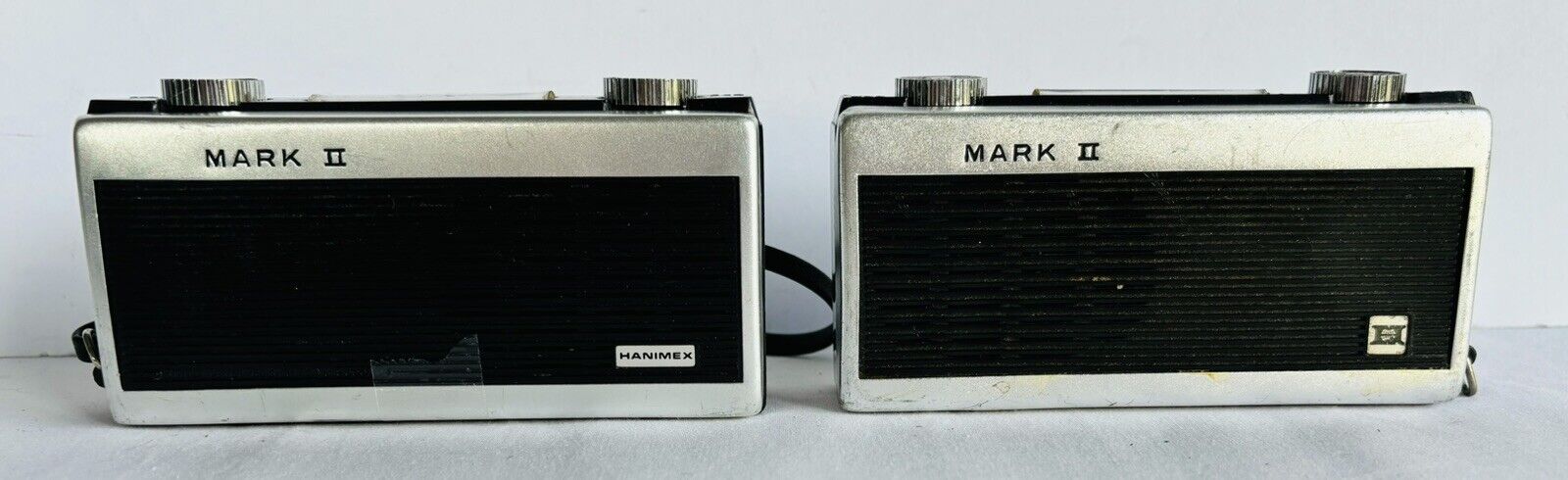 HANIMEX Mark II MW Band Mini Pocket Portable Vintage Transistor Radio x2 WORKING
