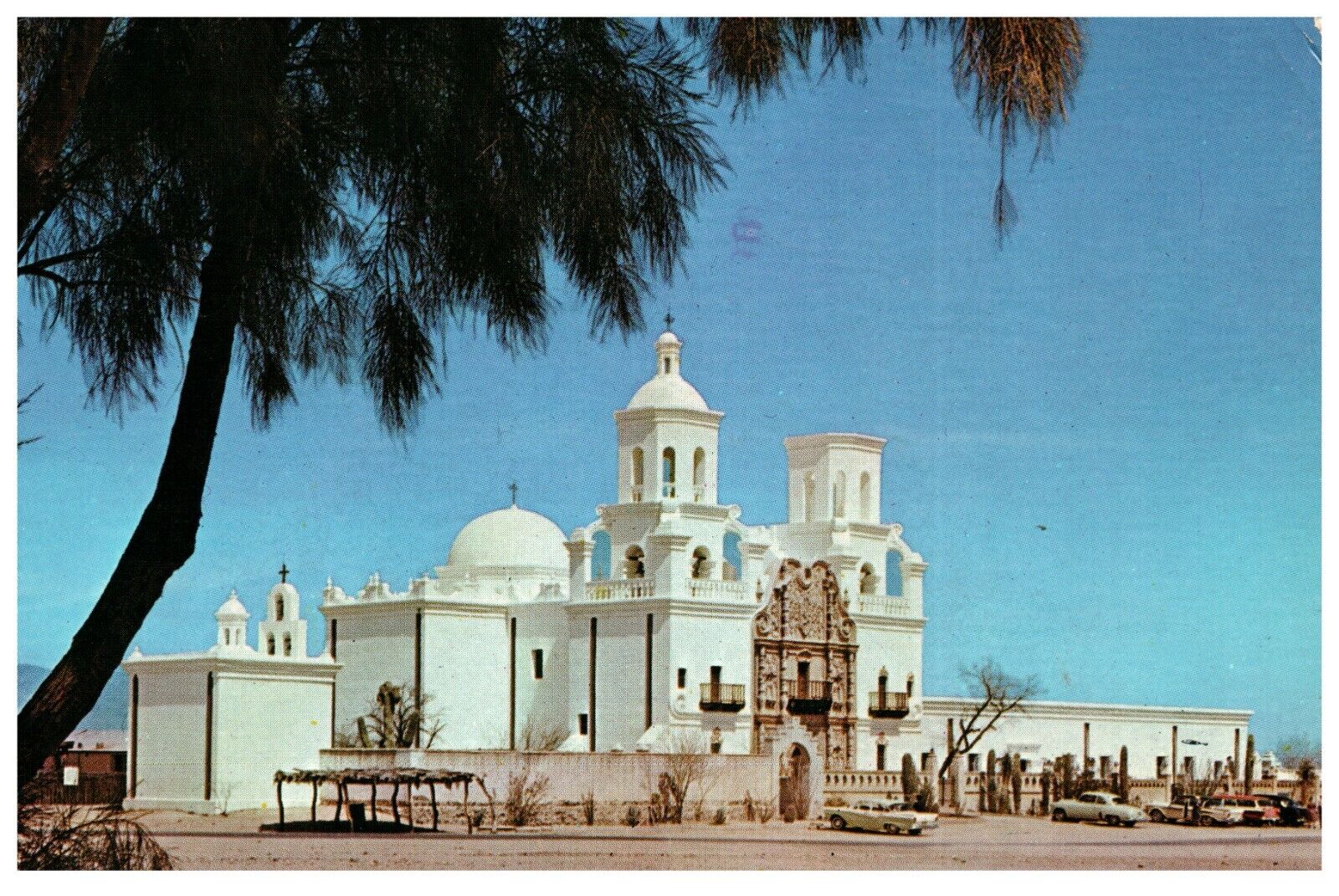Postcard San Xavier Del Bac Mission Tucson Arizona 1979 posted White dove Desert