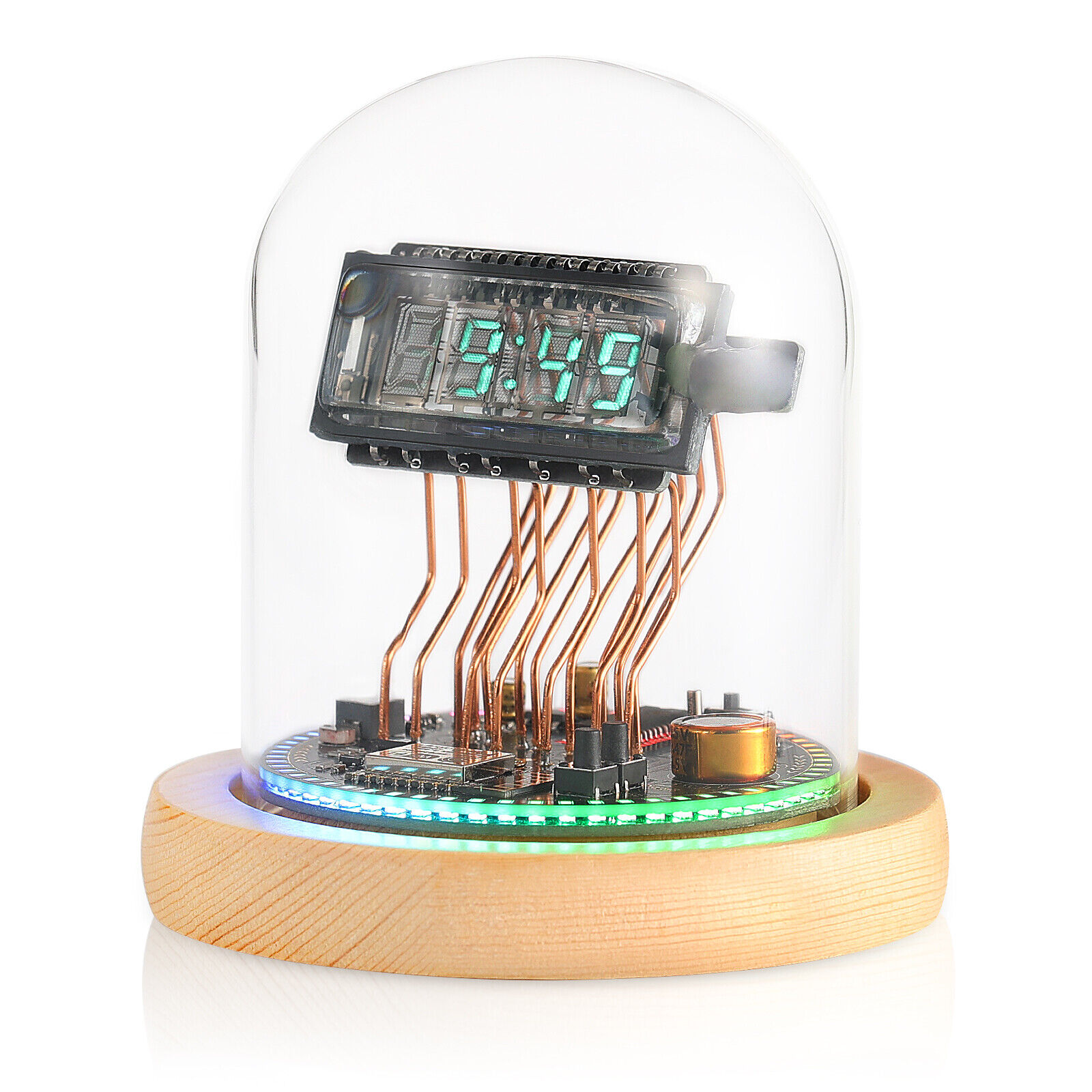 Retro WIFI VFD Tube Clock Home Mantel Shelf Clock w/RGB LED Refer Nixie Clock 
