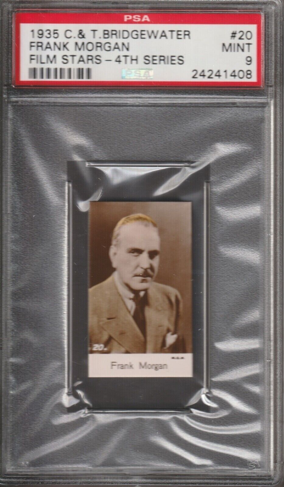 1935 FRANK MORGAN C. & T.  BRIDGEWATER CARD #20 - PSA 9 - 4TH SERIES - FILM STAR