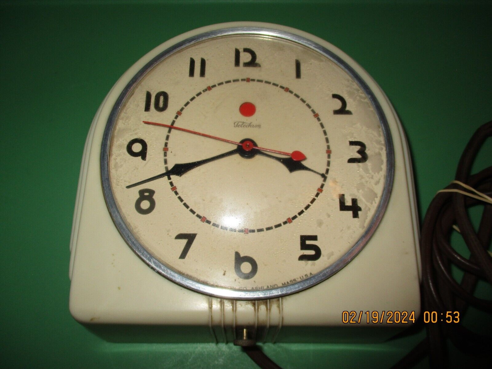 1930\'s Warren Telechron Co The Buffet Kitchen Clock (for parts/non working)