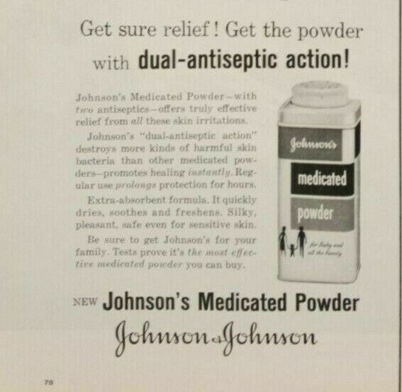 Vintage Life Magazine Ad 1959 Johnson & Johnson\'s Medicated Powder  
