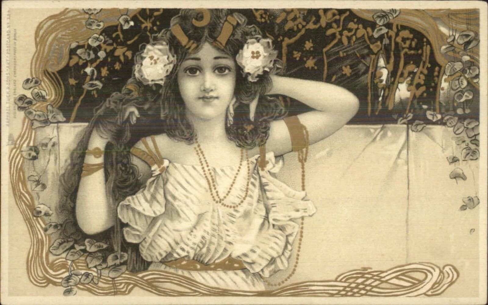Beautiful Woman Outstanding Art Nouveau TUCK Art #284 Postcard c1905 EXC COND