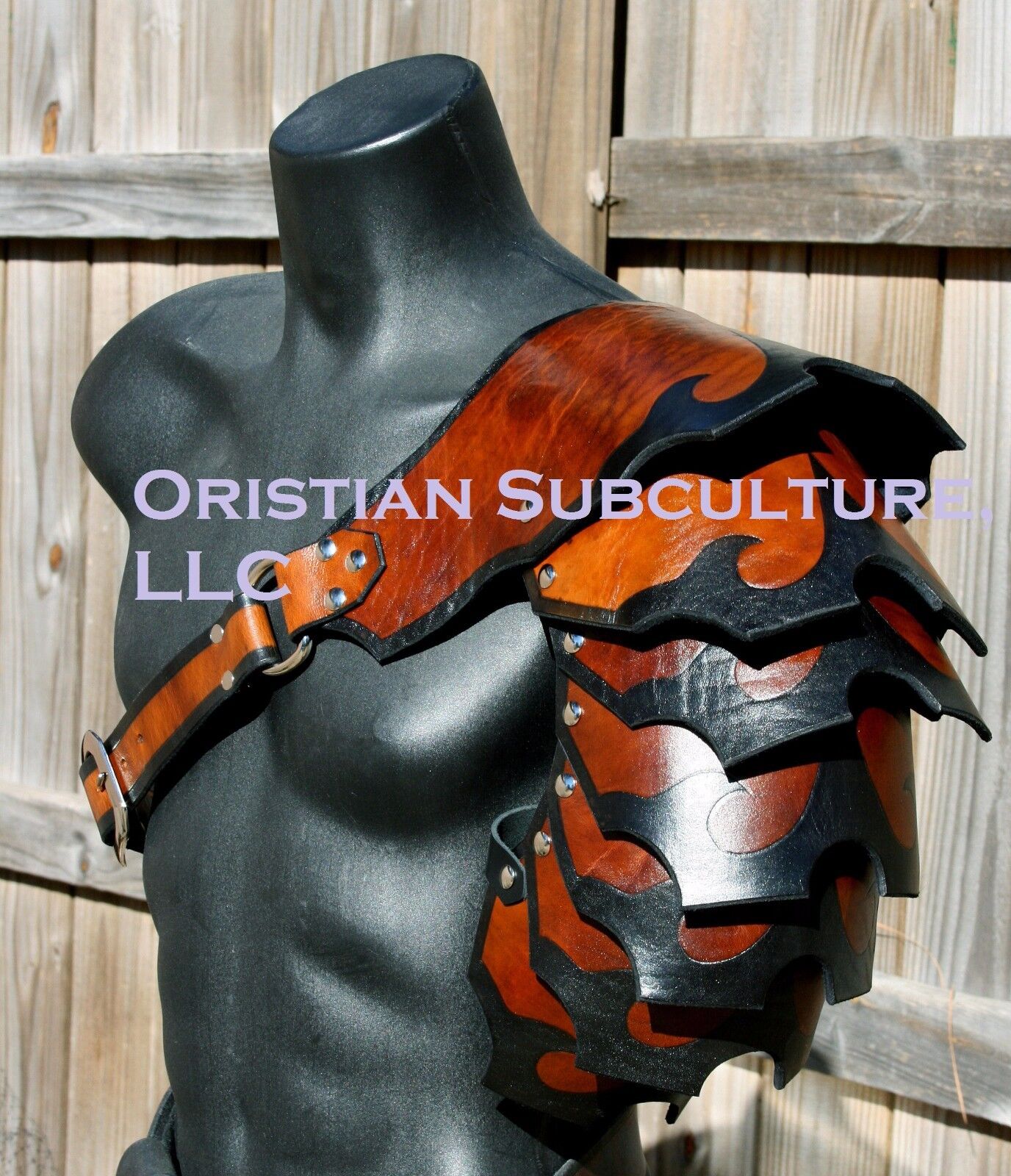 Single Leather Shingled Spaulder Armor articulated cosplay Gladiator SCA LARP