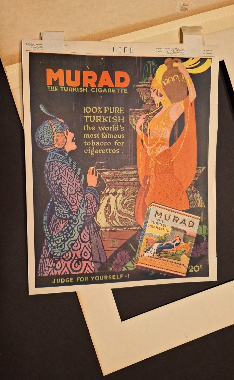 Life Magazine 1926 - Murad ad on one side, Girls She Left Behind on the other
