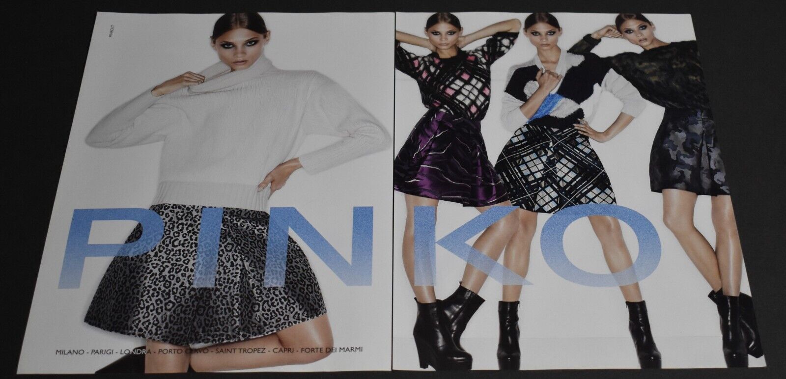 2013 Print Ad Sexy Heels Long Legs Fashion Lady Brunette Pinko Skirt Dress art