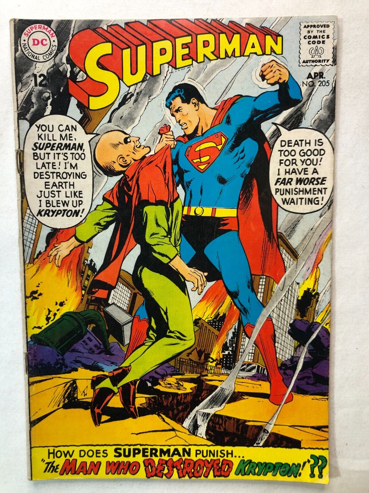 Superman #205 April 1968 Vintage Silver Age DC Comics Nice Condition