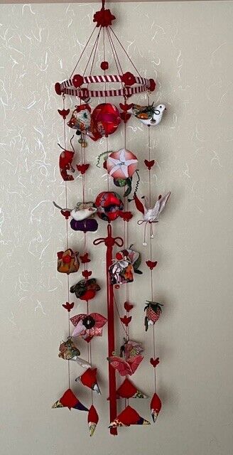 Japanese Hanging Hina Doll HandmadeTsurushi for Girls\' Festival 7 strings H110cm