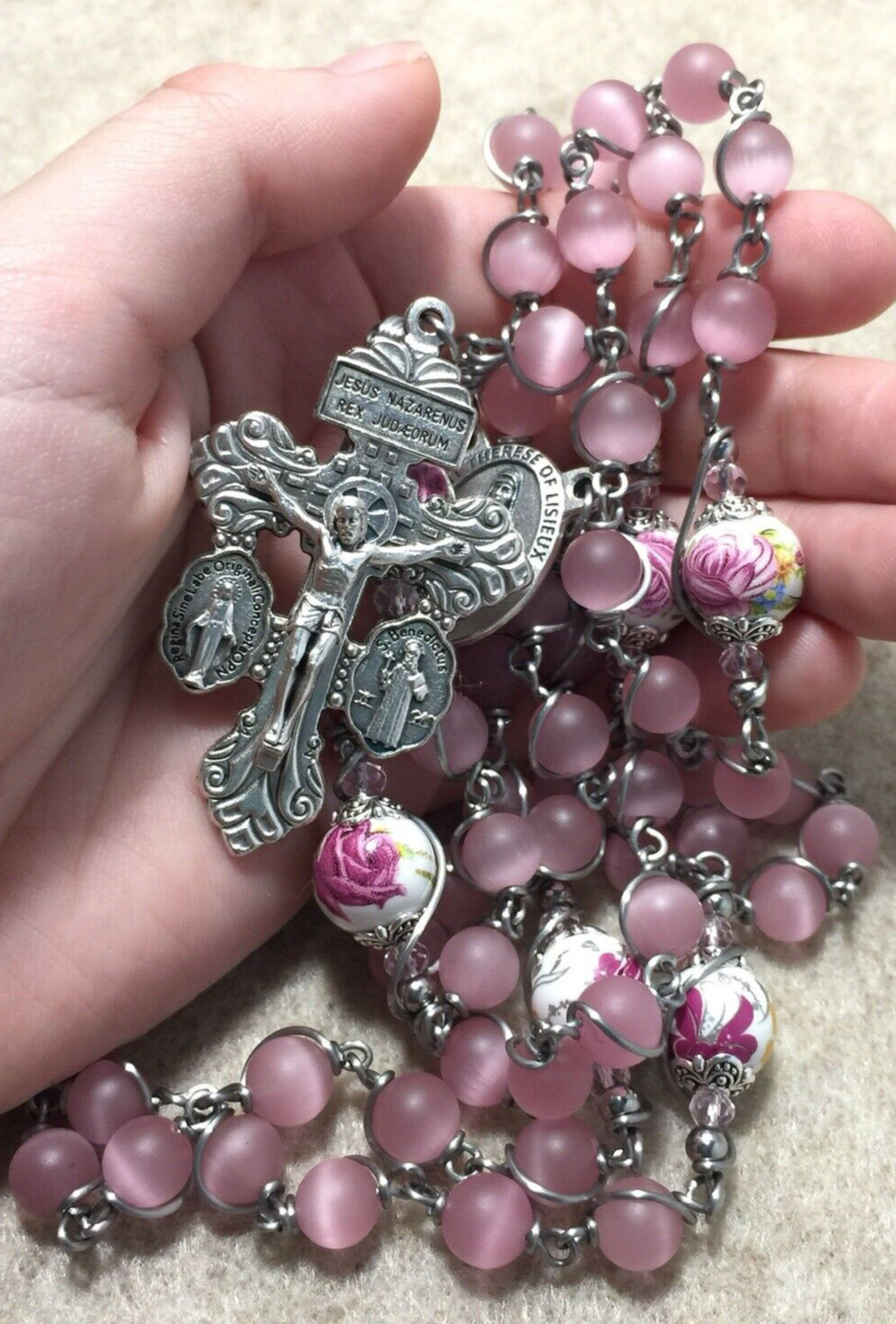 St. Therese Rosary- Stainless Steel Wire - Unbreakable Rosary - handmade
