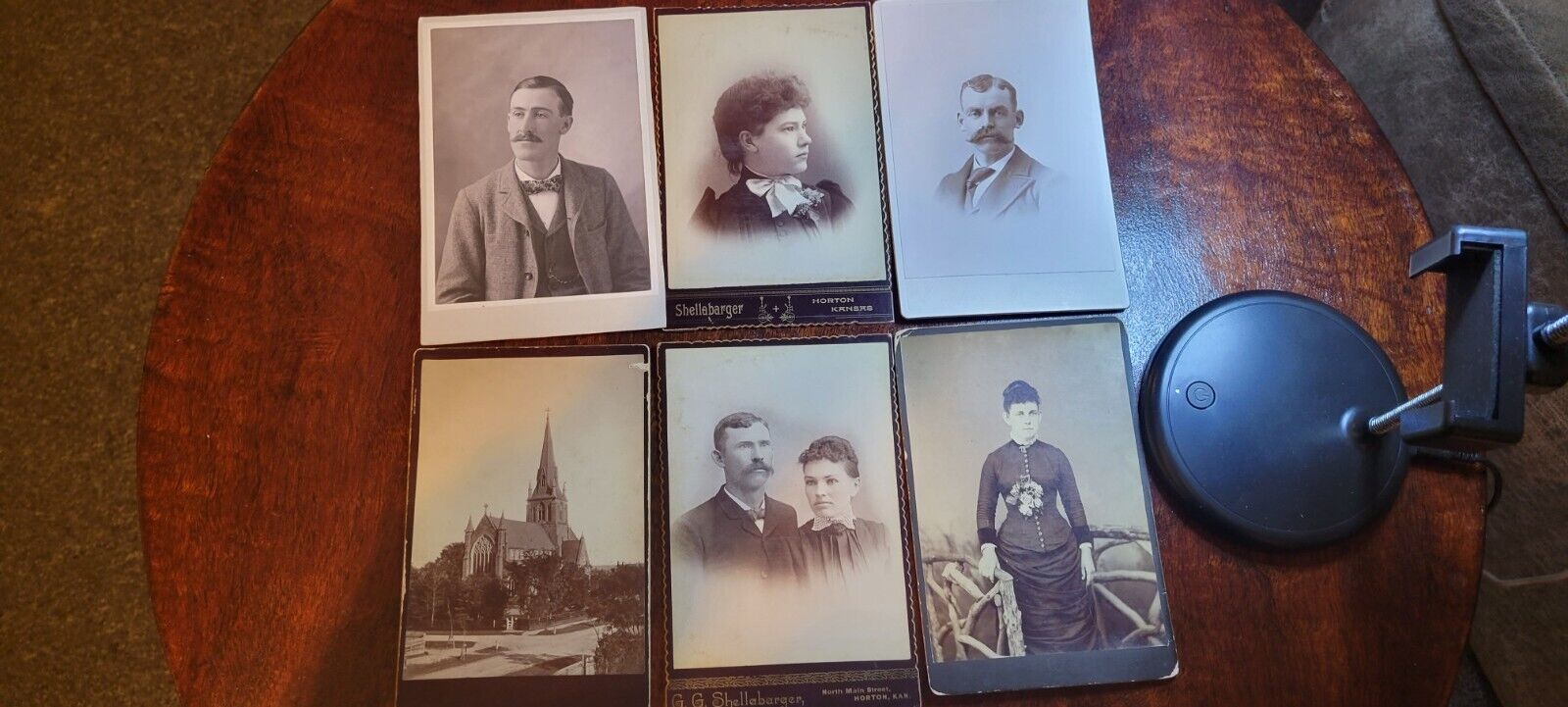 6 Antique Cabinet Cards/ Photos Portraits Church