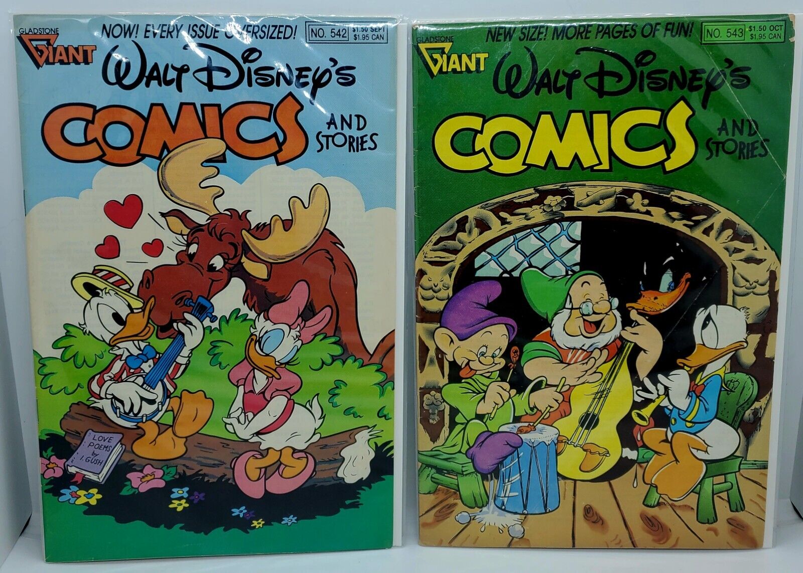 Vintage LOT of 2 Walt Disney's Comics & Stories #542 & 543 (Gladstone, 1989) 🔥