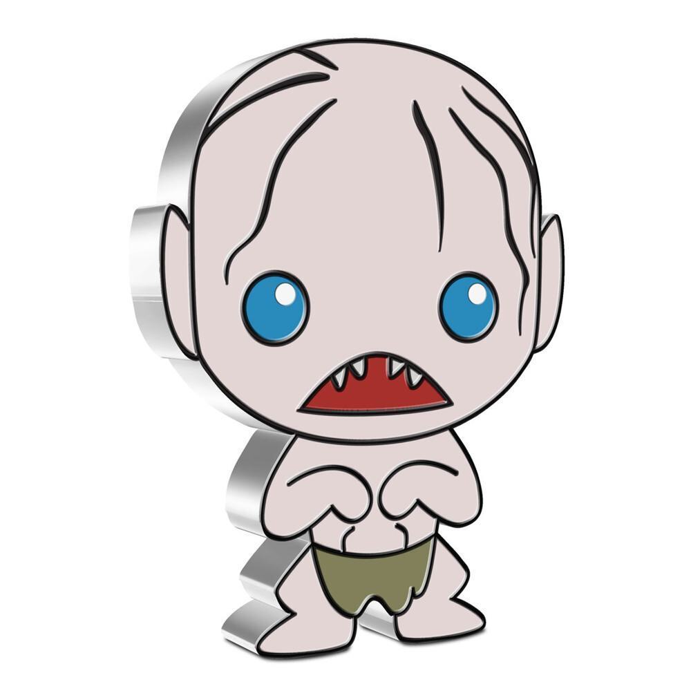 2021 Niue Lord of the Rings - Chibi Gollum 1 oz Silver Colorized Proof $2 Coi...