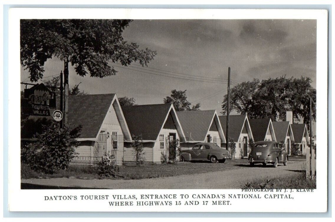 c1940\'s Dayton\'s Tourist Villas Hwy 15 Hwy 17 Toronto Canada RPPC Photo Postcard
