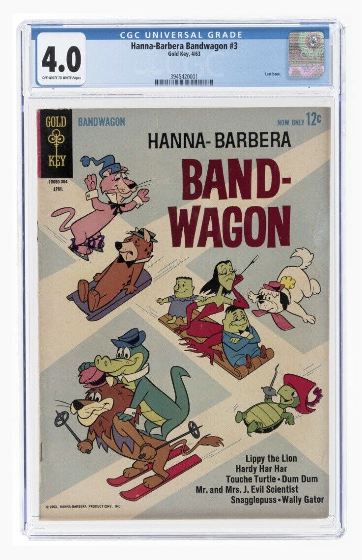 HANNA-BARBERA BANDWAGON #3 APRIL 1963 CGC 4.0 VG.