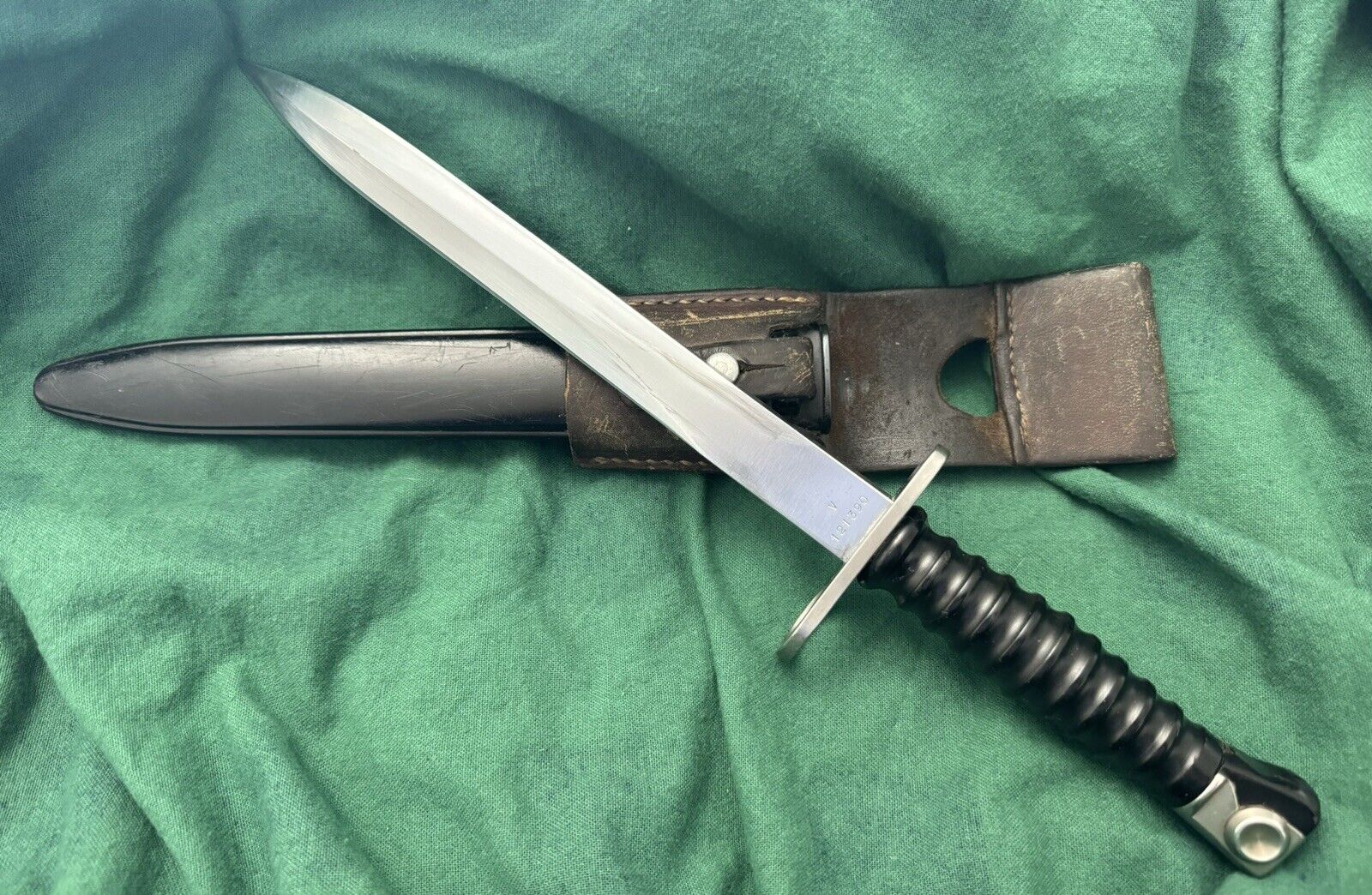 Antique Swiss Model 1957 Bayonet with Scabbard W/frog.