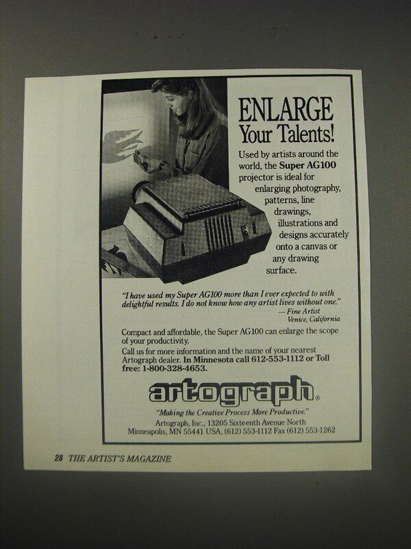 1990 Artograph Super AG100 Projector Ad - Enlarge your talents