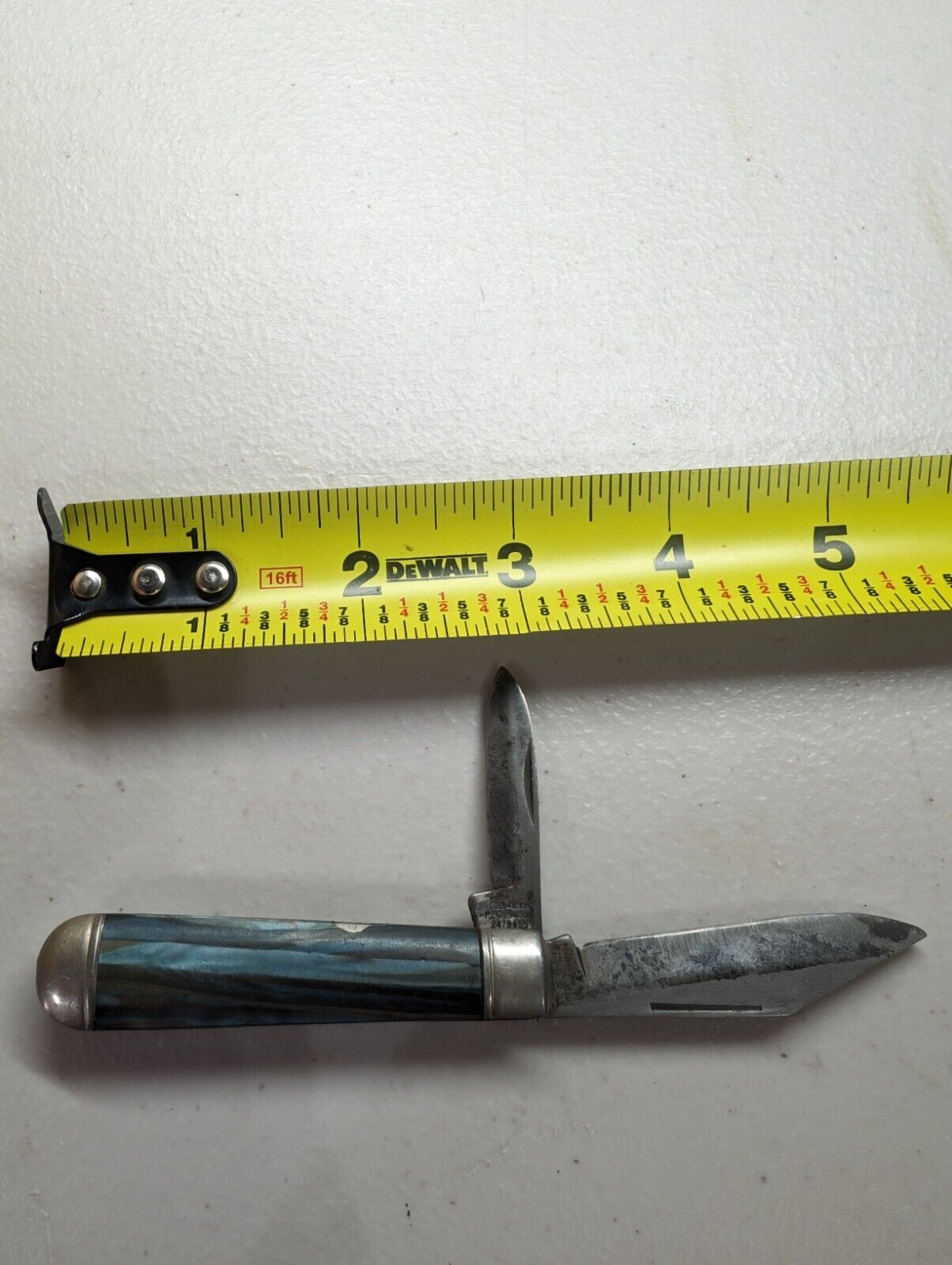 Vintage Imperial Providence Tube Blade Folding Knife Rare Blue