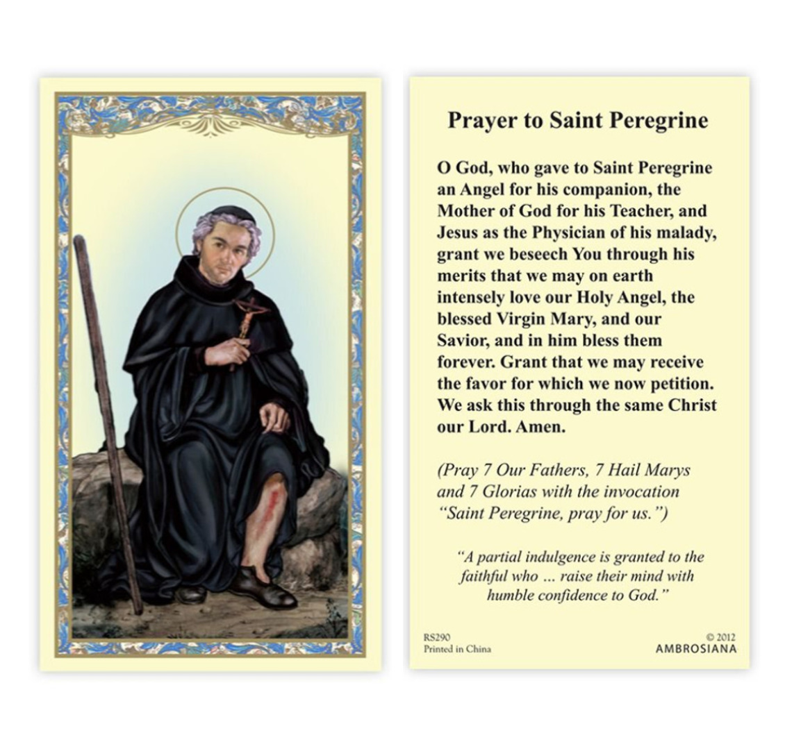 (2 copies) St. Peregrine Holy Prayer Card Patron of Cancer Catholic Christian