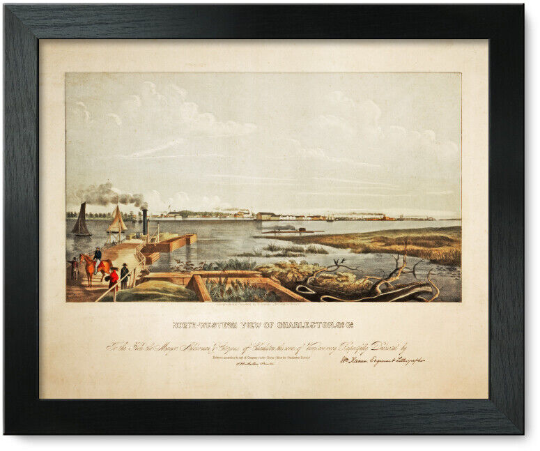 Framed Print: View Of Charleston, South Carolina, circa 1835