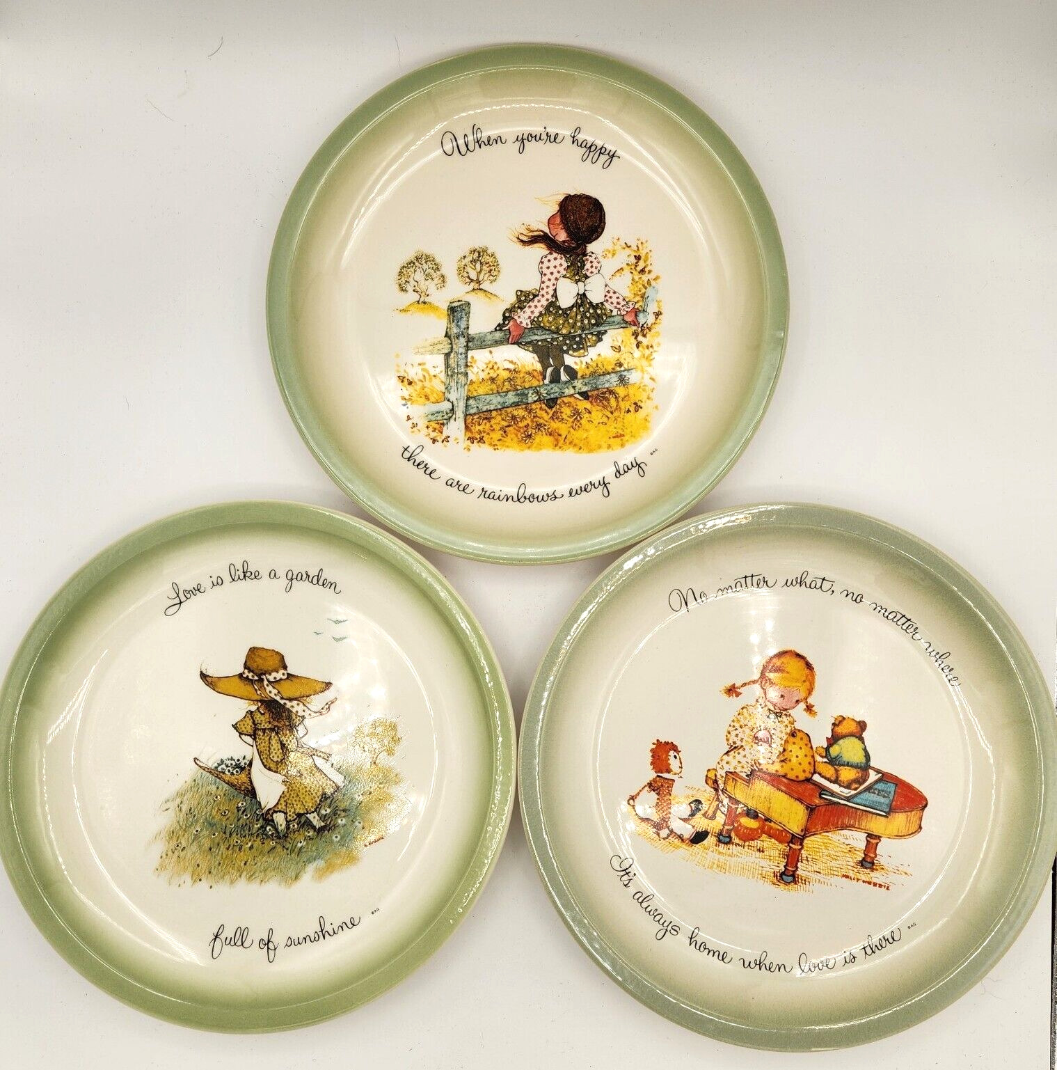 Lot of 3 SUPER CUTE Holly Hobbie Collector Edition Plates Vintage 1972
