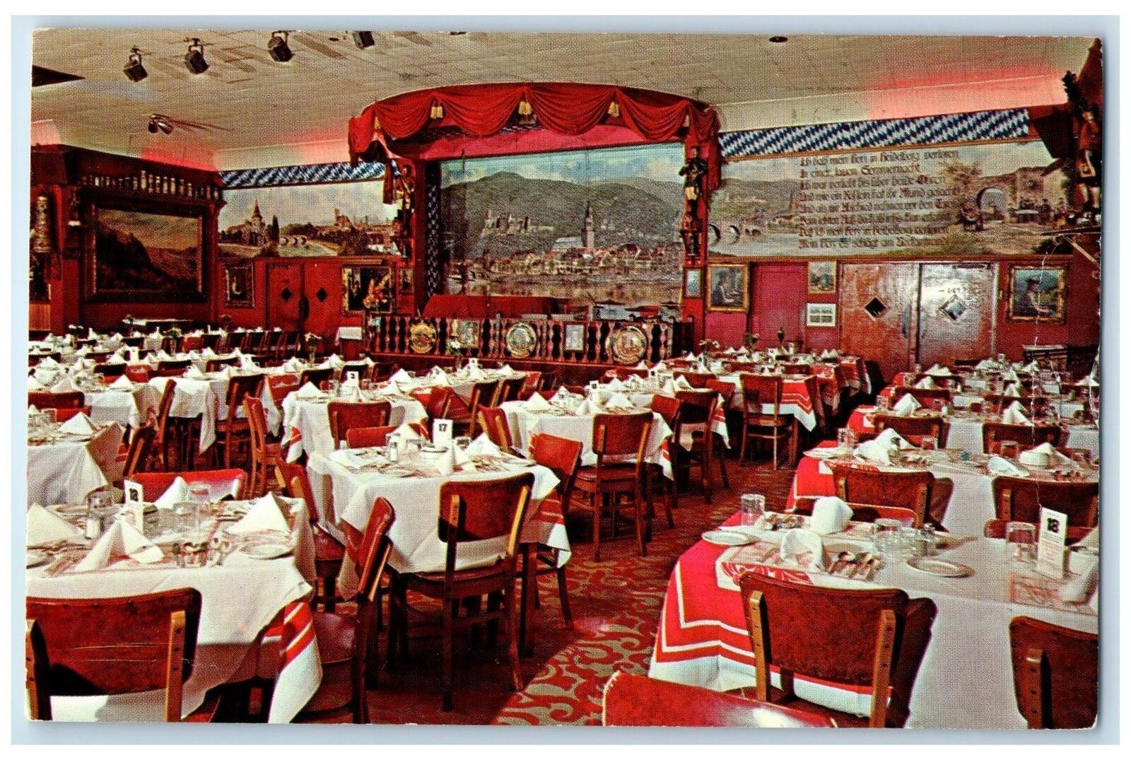 1972 World Famous Old Heidelberg Restaurant Scene Hallandale Florida FL Postcard