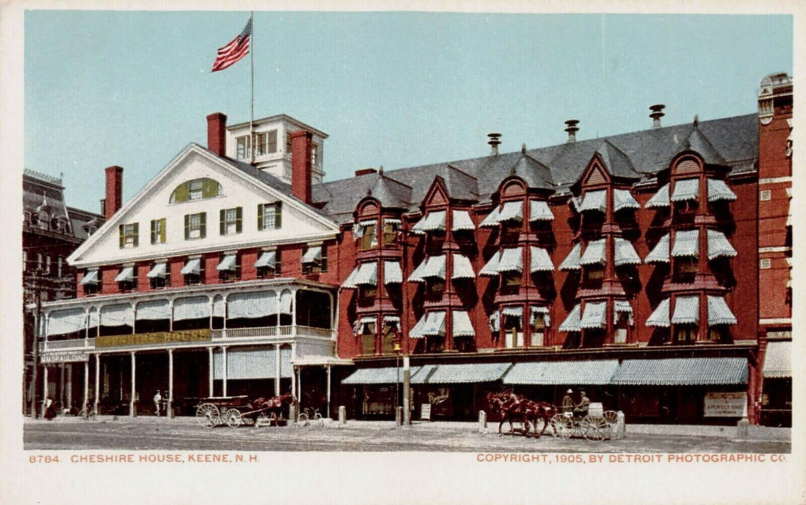 Cheshire House, Keene, N.H., 1905 Postcard, Detroit Photographic Co.