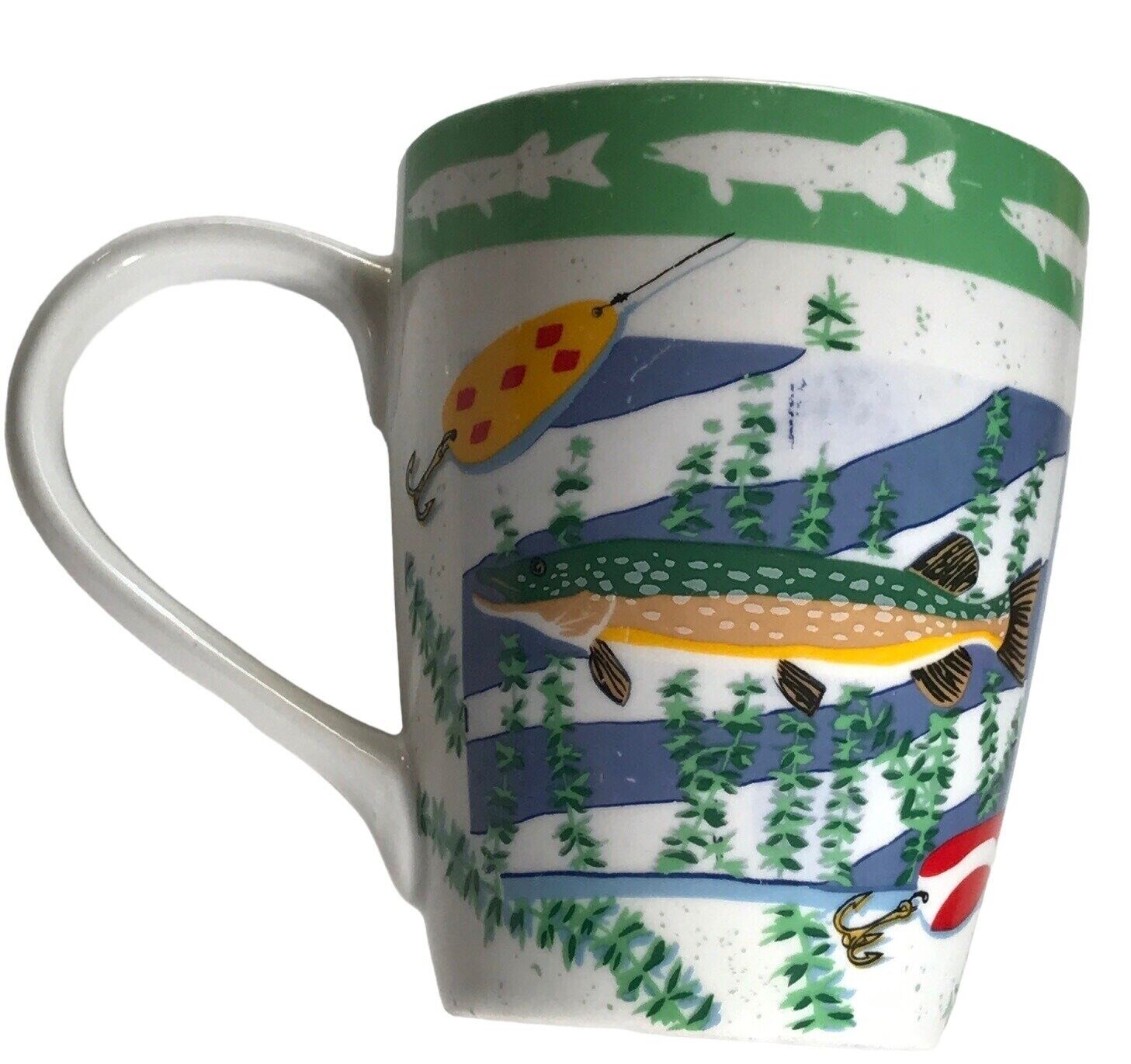 THE BAIT SHOP CUP MUG NORTHER MUSKIE PERCH RAPALA CLEO SPINNERS SCOTTYZ