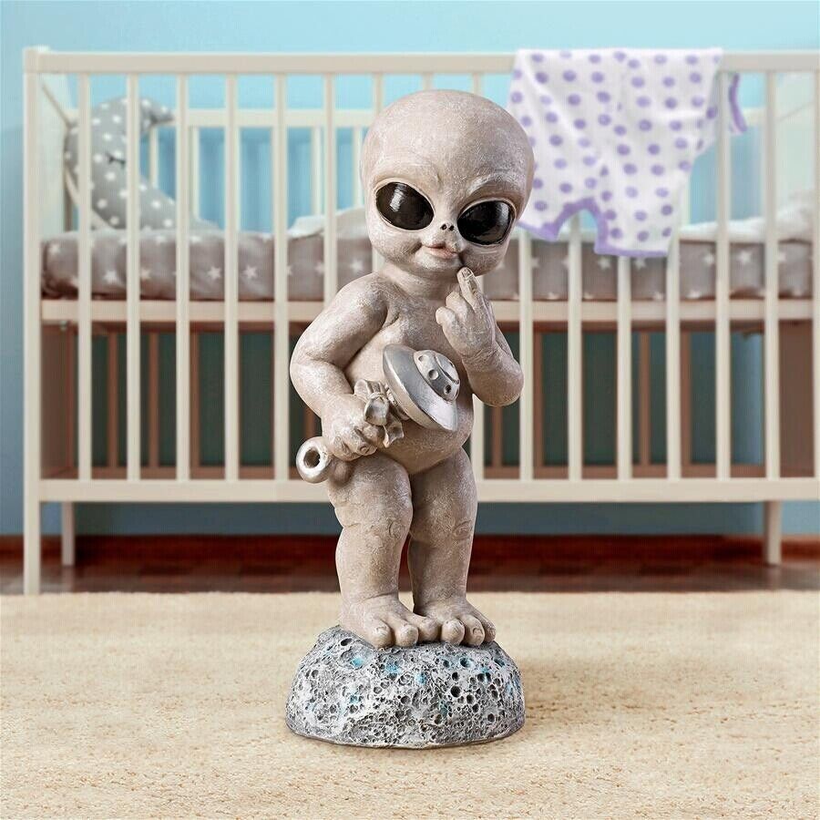 Area 51 Baby Infant Toddler UFO Alien Space Ship Rattle Indoor Outdoor Sculpture