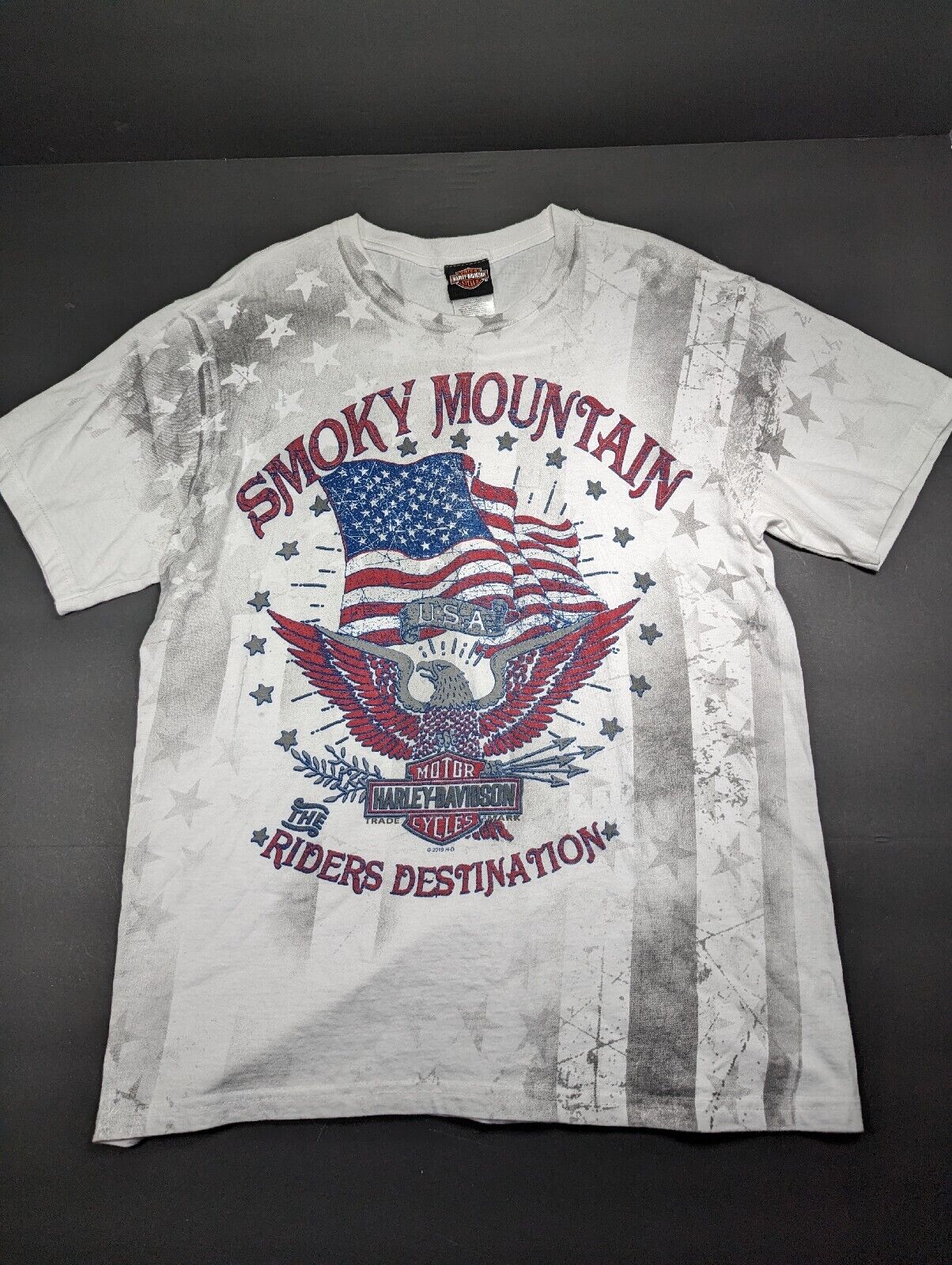 Harley Davidson 2019 Smoky Mountains Rider Destination Shirt Size Large