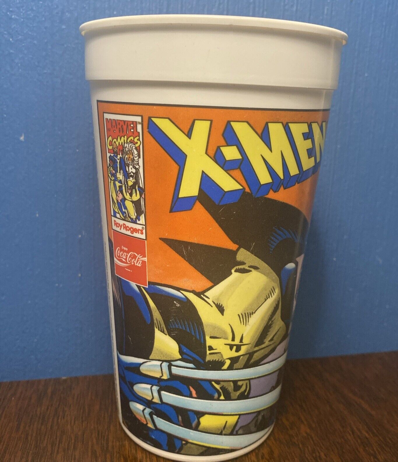 VINTAGE Roy Rogers Marvel X-MEN Coca-Cola Souvenir Beverage Cup Wolverine Coke